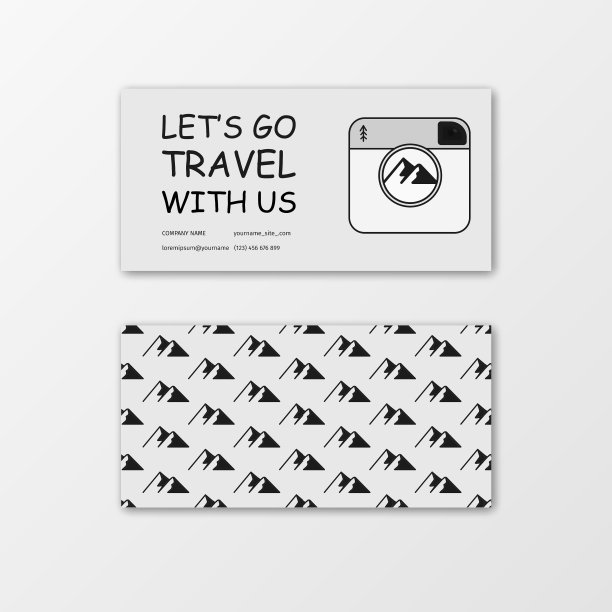 夏季名片与相机和山为图片下载