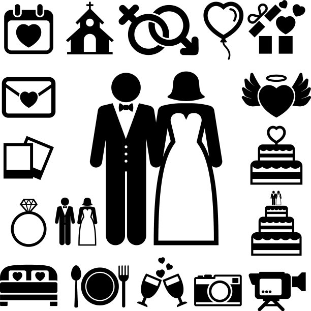 婚礼图标设置图片下载