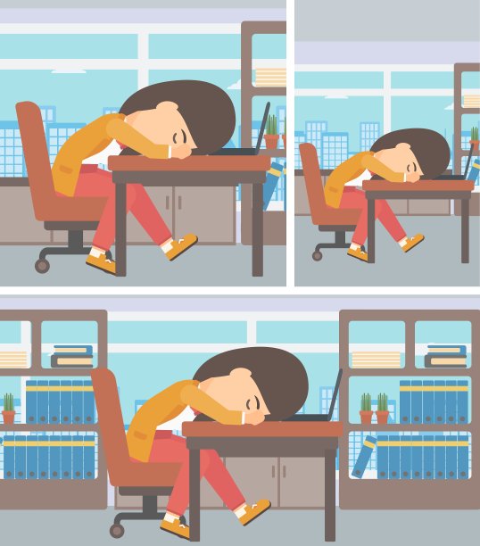 女性在工作场所睡觉图片下载