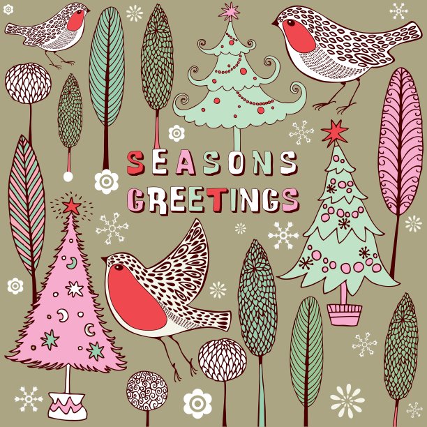 冬季圣诞节森林图片下载