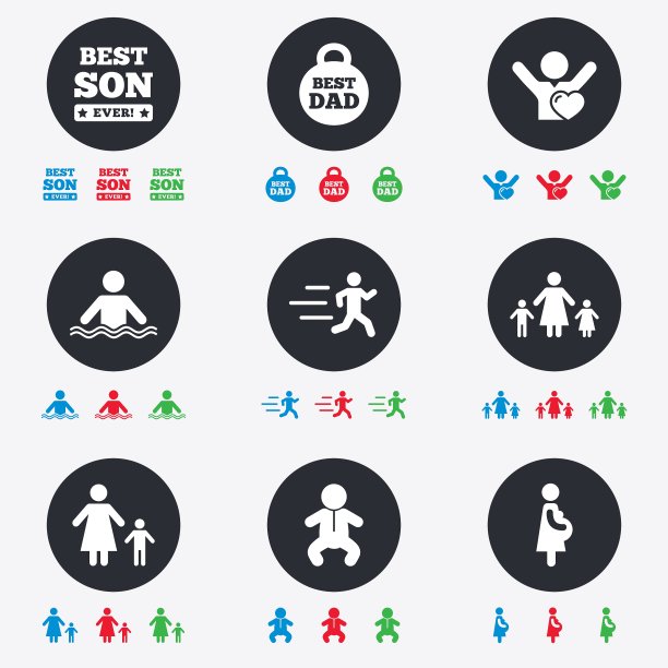 人们的家庭标志游泳婴儿标志图片下载