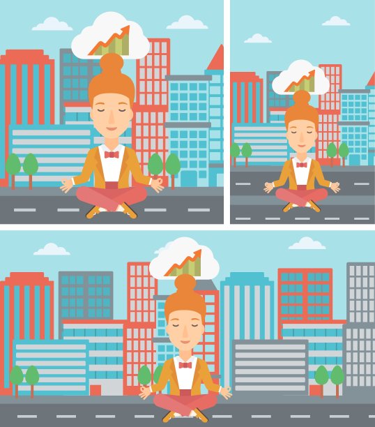 和平的女商人在做瑜伽图片下载