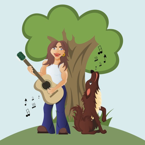 吉他手会弹原声吉他，会狗叫图片下载