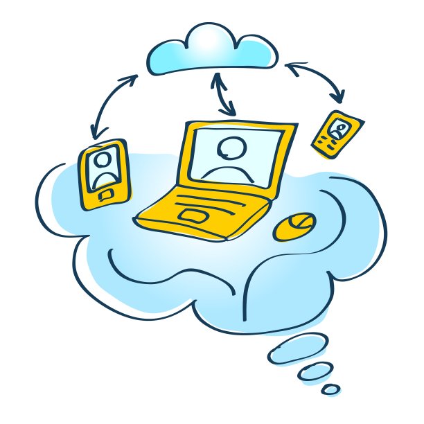 草图笔记本移动设备连接多云图片下载