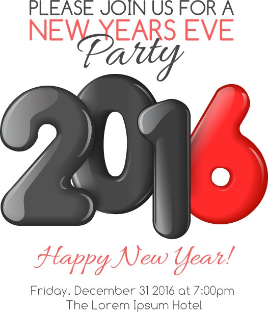 新年派对的邀请函，有红气球图片下载