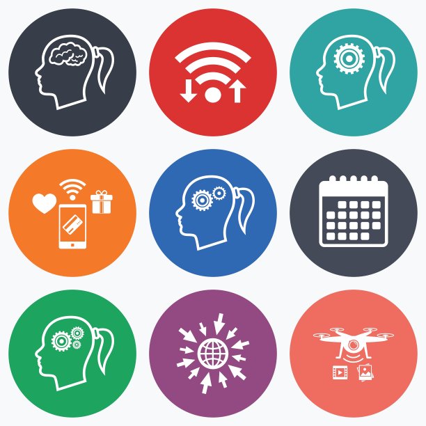 头部有女性脑图标女性符号图片下载