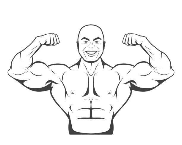 强壮的健美运动员，拥有完美的腹肌图片下载