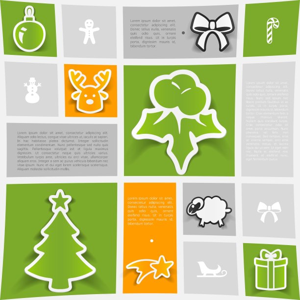 圣诞贴纸信息图片下载