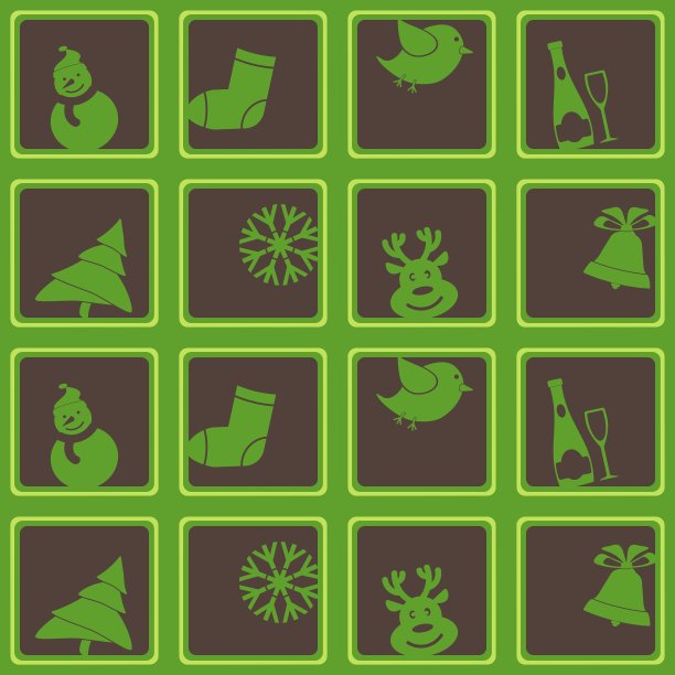 无缝背景与圣诞元素图片下载