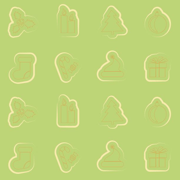 无缝背景与圣诞元素图片下载