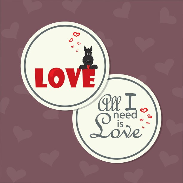 情人卡与狗字爱图片下载