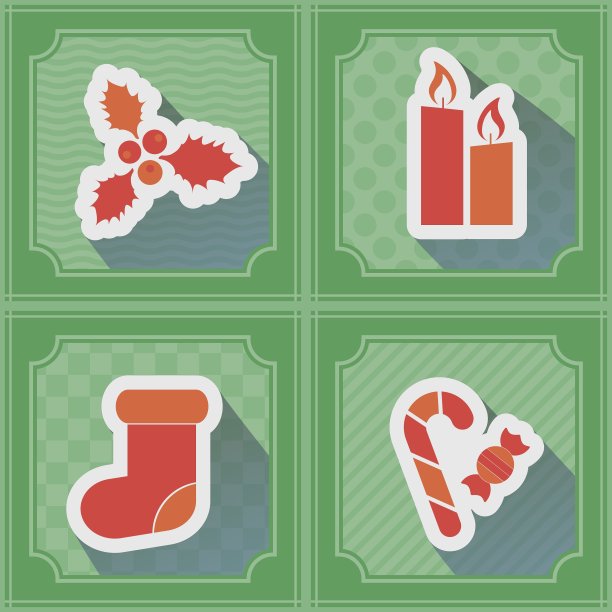 无缝背景与圣诞元素图片下载