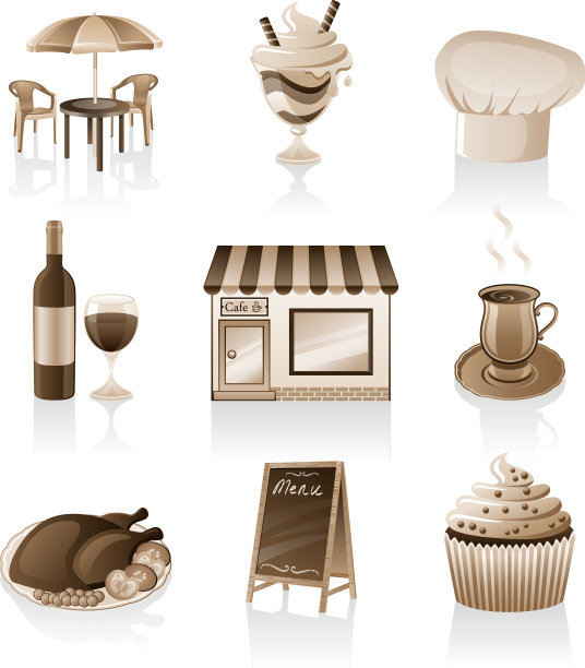咖啡馆图标设置图片下载