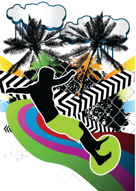 夏天冲浪背景图片下载