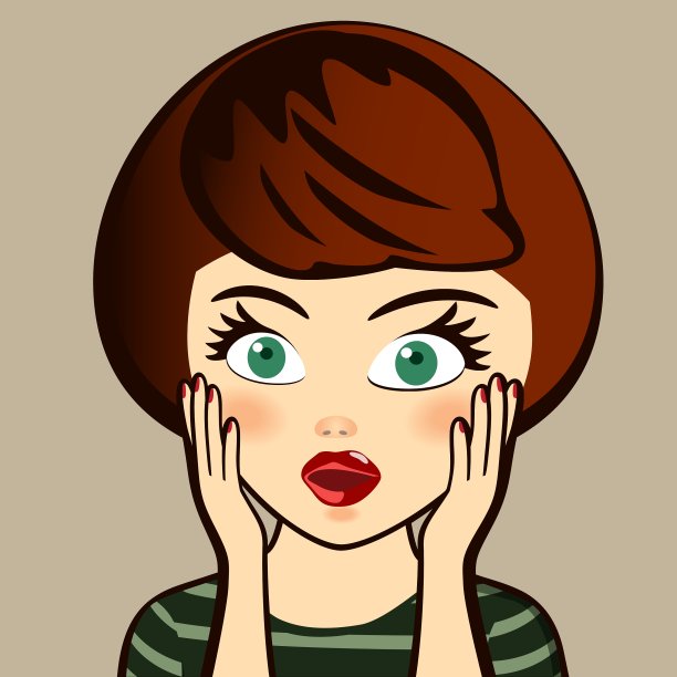 情绪惊讶褐发女人表情表情图片下载