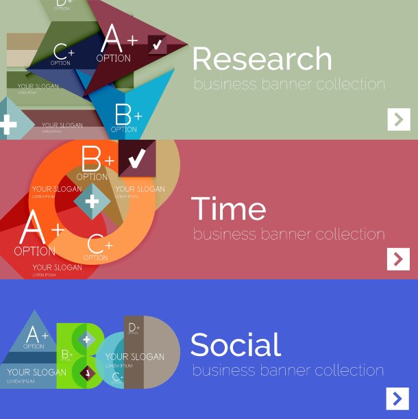 平面设计的信息图表横幅图片下载
