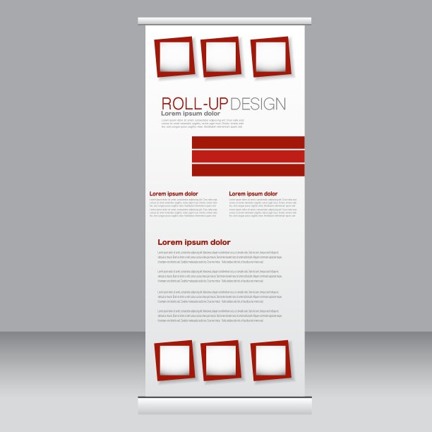 卷起横幅站模板图片下载