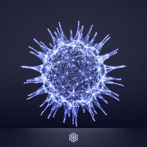 球体发光网格连接结构图片下载