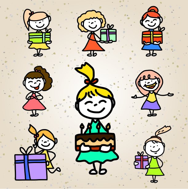 手绘卡通生日图片下载