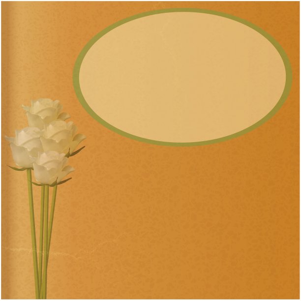 牛皮纸上的玫瑰和标签图片下载