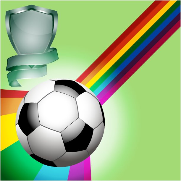 带有盾牌和旗帜的足球图片下载