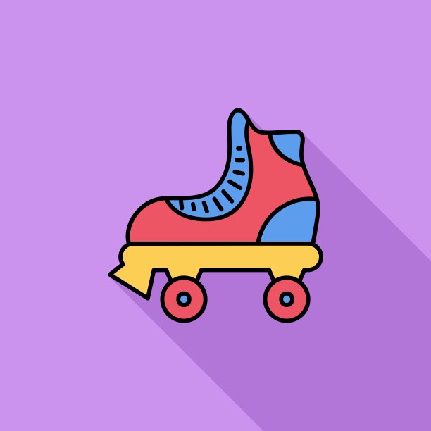 旱冰鞋平面图标图片下载