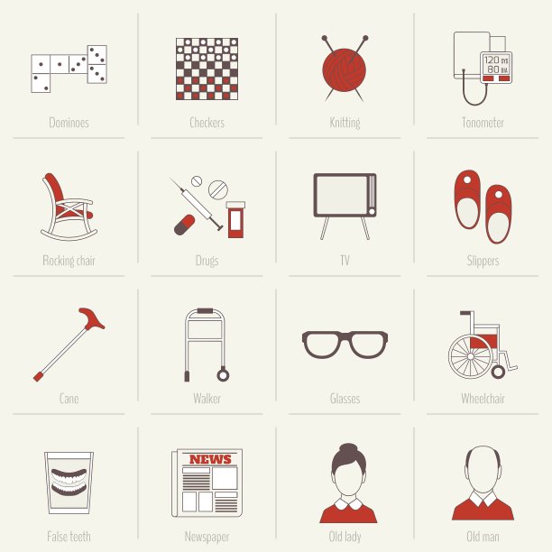 退休人员的生活图标图片下载
