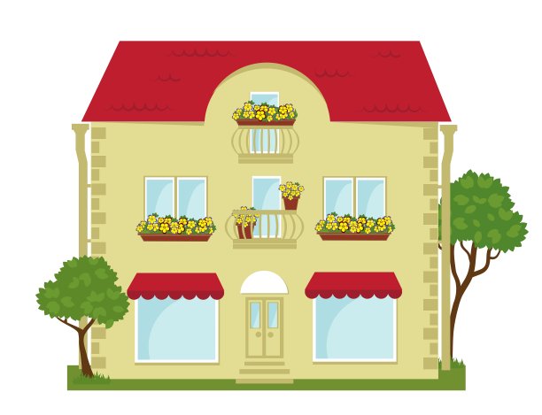 城市建筑，一楼有一家商店图片下载