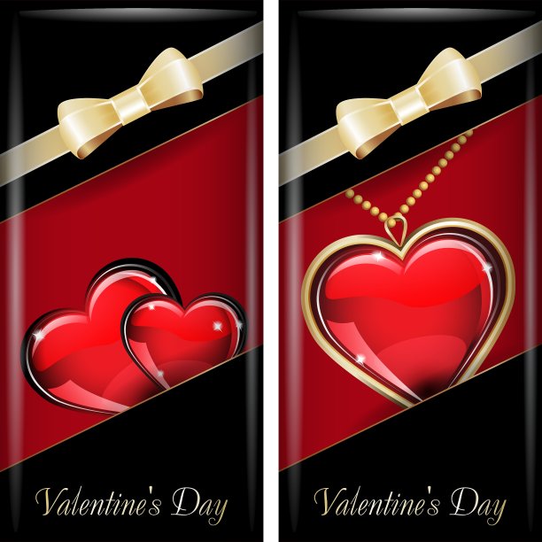 情人节的黑色华丽标签与图片下载