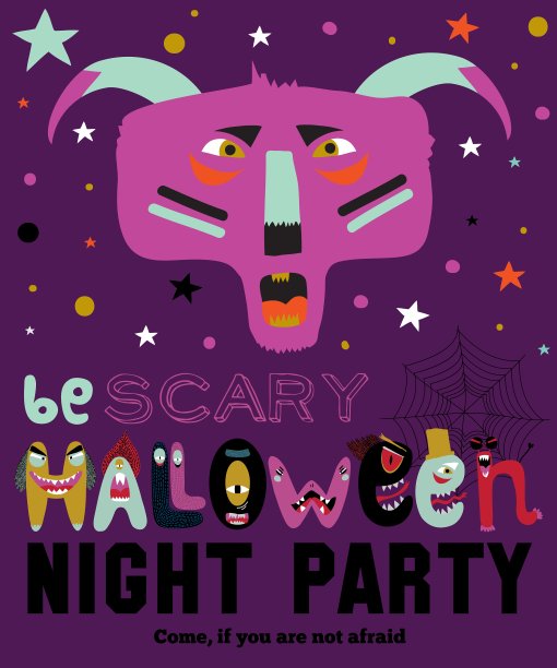 明亮的万圣节trick or treat卡片图片下载