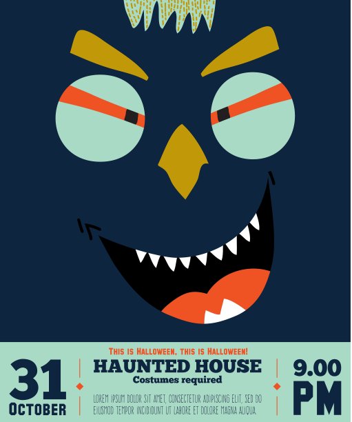 明亮的万圣节trick or treat卡片图片下载