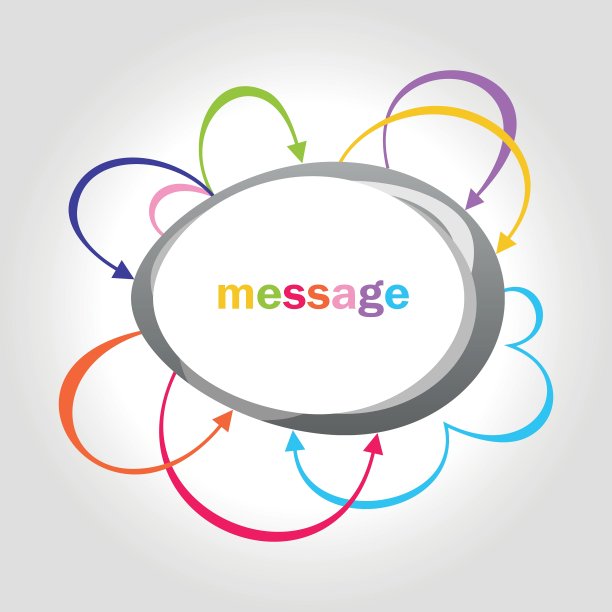 矢量颜色箭头语音气泡图片下载