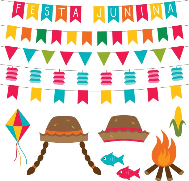 节日朱尼娜装饰和照相亭道具设置图片下载