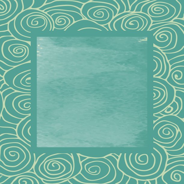 波浪卷曲手绘模式框架方图片下载