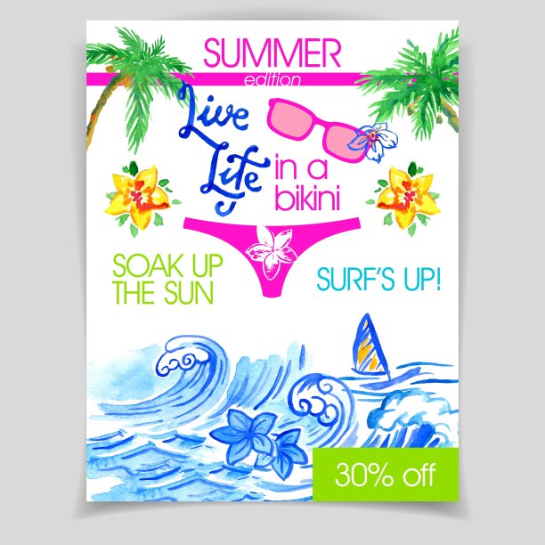 穿着比基尼传单生活图片下载