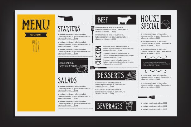 餐厅咖啡厅菜单模板设计美食传单图片下载