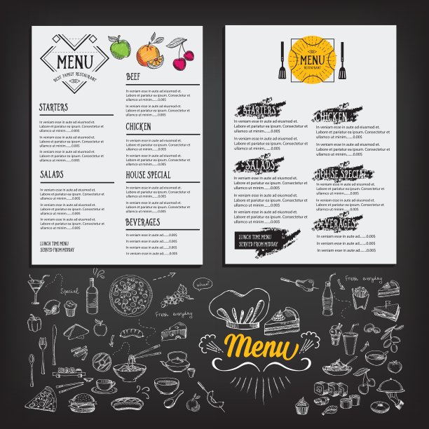 美食菜单餐厅模板设计传单咖啡馆图片下载