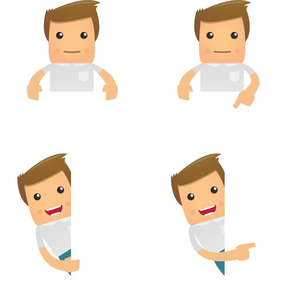 一套有趣的卡通休闲男人图片下载