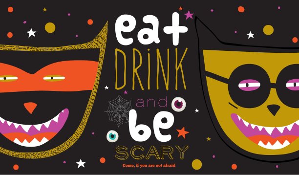 明亮的万圣节trick or treat卡片图片下载