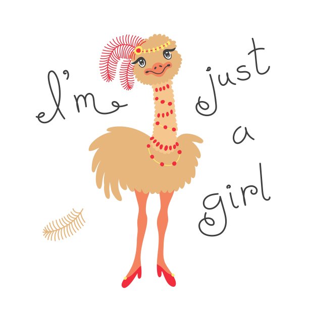 时尚的鸵鸟小鸡t恤设计图片下载