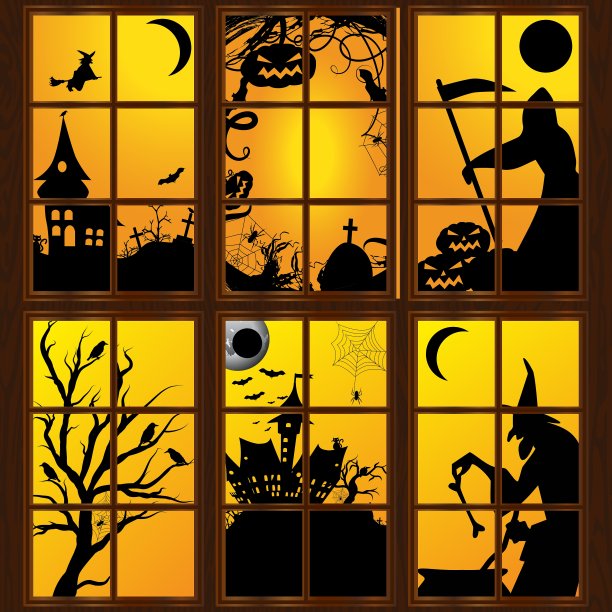 万圣节的窗户图片下载
