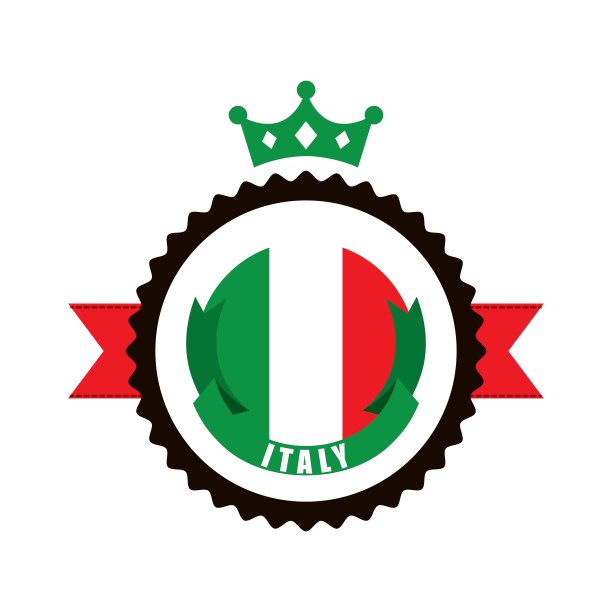 国旗和印章邮票图标意大利文化设计图片下载