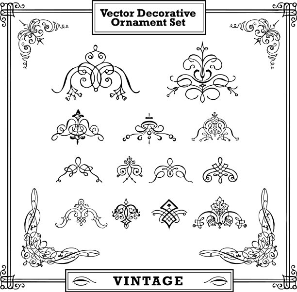 矢量复古装饰装饰集图片下载