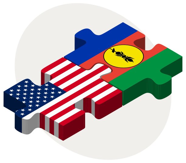 美国和新喀里多尼亚国旗拼图图片下载