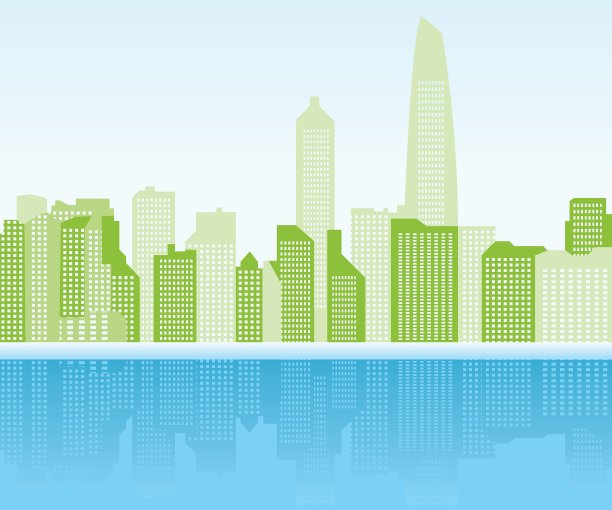 绿色城市背景——上海图片下载