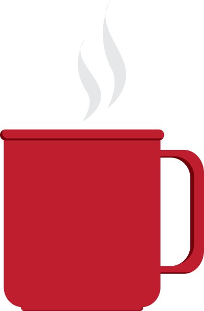 咖啡杯与耳朵扁平图标图片下载