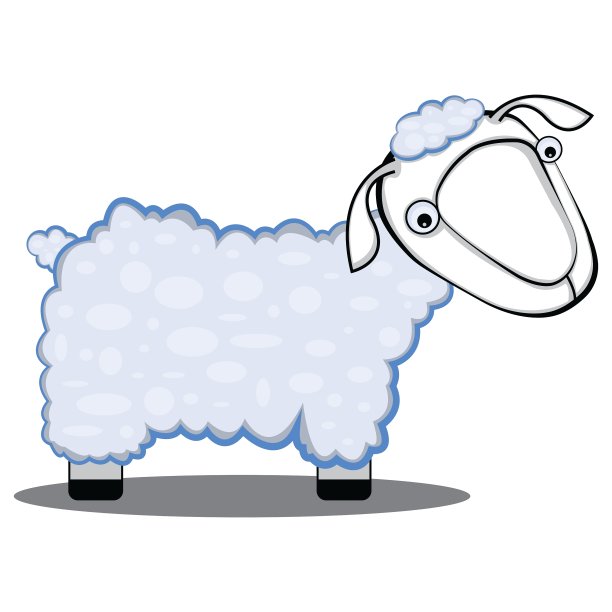儿童卡通中的一只羊图片下载