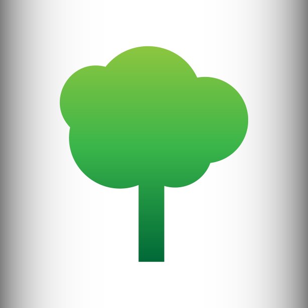 树标志绿色渐变图标图片下载