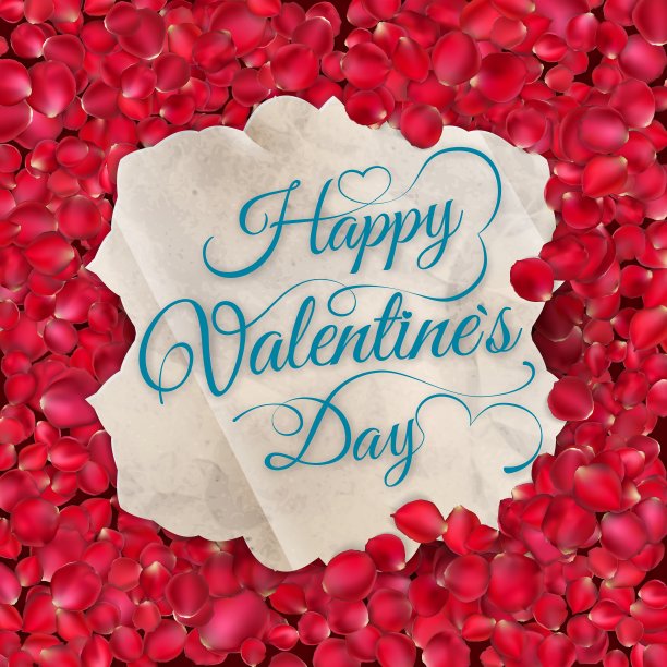 贺卡与花瓣EPS 10图片下载