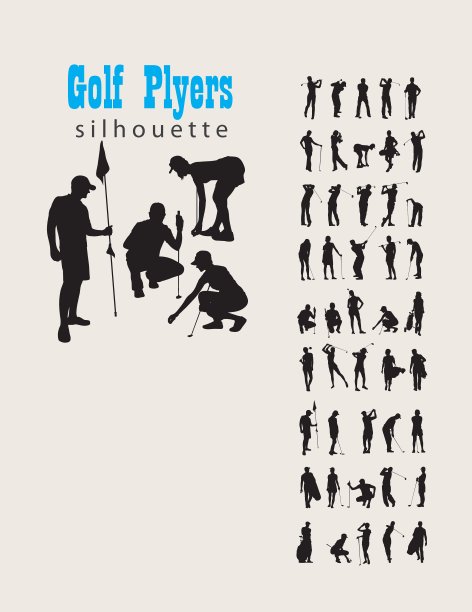 高尔夫球轮廓图片下载